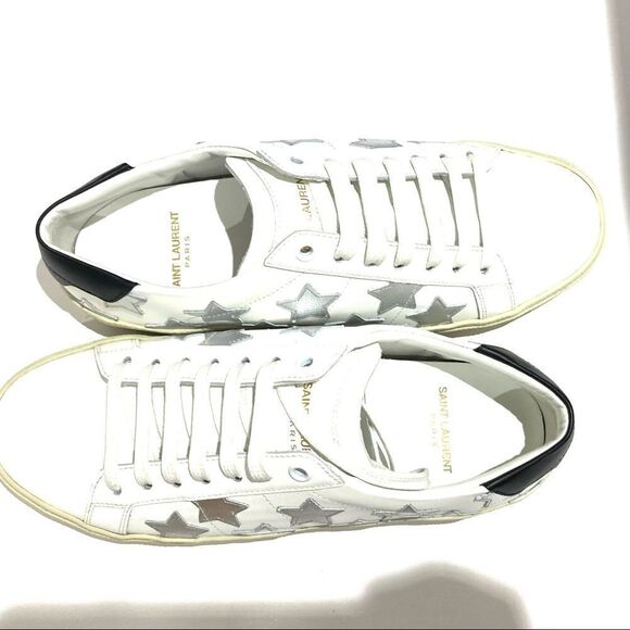 Saint Laurent Womans Silver Star Sneaker Size 38.5 / US 8.5 - Picture 4 of 14